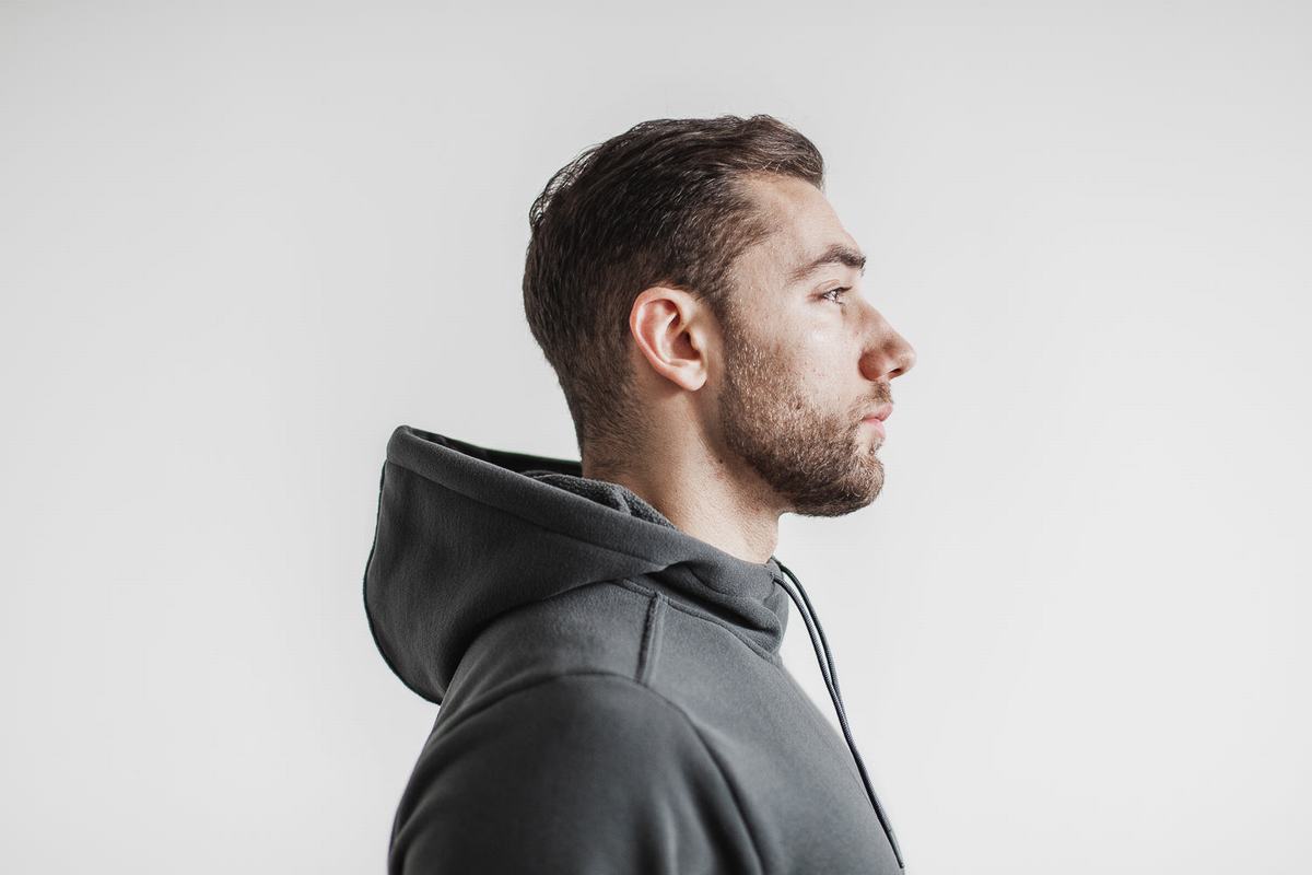 Nobull Arctic Men's Hoodie Dark Grey | Australia (FR1256)